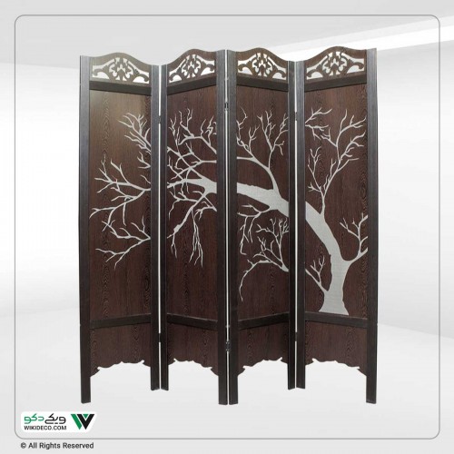 پاراوان لیزری طرح درخت خمیده در دو رنگ