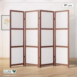 پاراوان ساده طرح مدرن قاب گردو پنل سفید