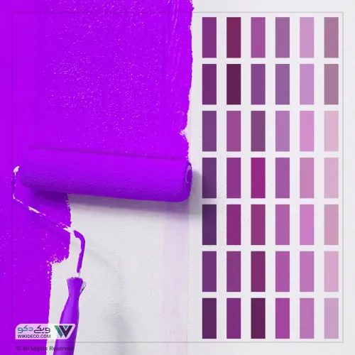 نقاشی دیوار و ساختمان طیف رنگ بنفش و یاسی + زیرسازی