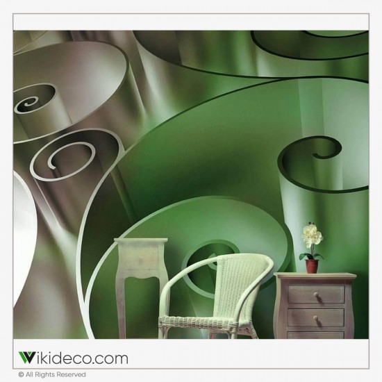پوستر سه بعدی انتزاعی سبز رنگ کد SB037