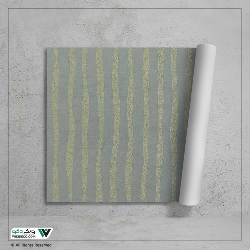 کاغذ دیواری راه راه سبز طلایی کد BW12123 کاغذ دیواری راه راه سبز طلایی کد BW12123