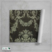 کاغذ دیواری داماسک مشکی طلایی کد BW741505