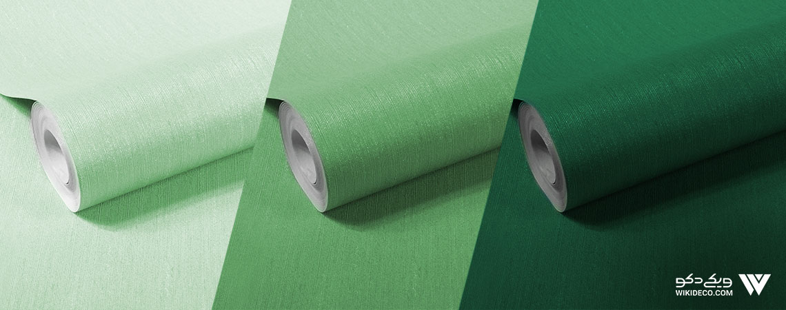 کاغذ دیواری سبز یشمی، سبز آبی، طلایی، پسته ای، کاهویی، زیتونی